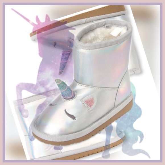 The Children's Place Other - New Toddler Glitter Unicorn Iridescent Boots Sz T9